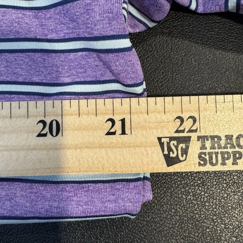 FootJoy ProDry Golf Polo Shirt Mens M Purple Striped Stretch Athletic Short Slv